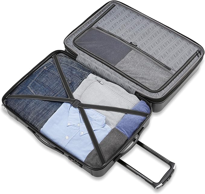 Samsonite Omni 2 Hardside Expandable Luggage with Spinner Wheels, LARGE SPINNER, SOLID CHARCOAL