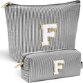 YOOLIFE Girls Gifts: Personalized Makeup Bag - Birthdays 7-16, Initial, Black